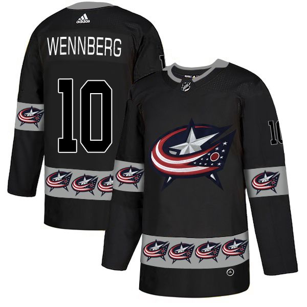 Men Columbus Blue Jackets #10 Wennberg Black Adidas Fashion NHL Jersey